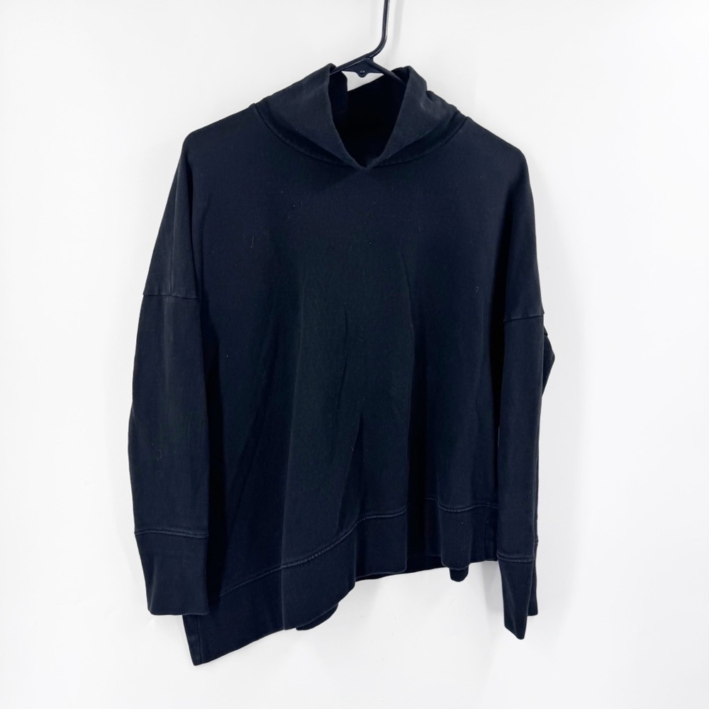 ✅ ALL SAINTS BLACK ASYMMETRICAL CREW NECK LONG SLEEVE SWEATSHIRT SIZE‎ SMALL